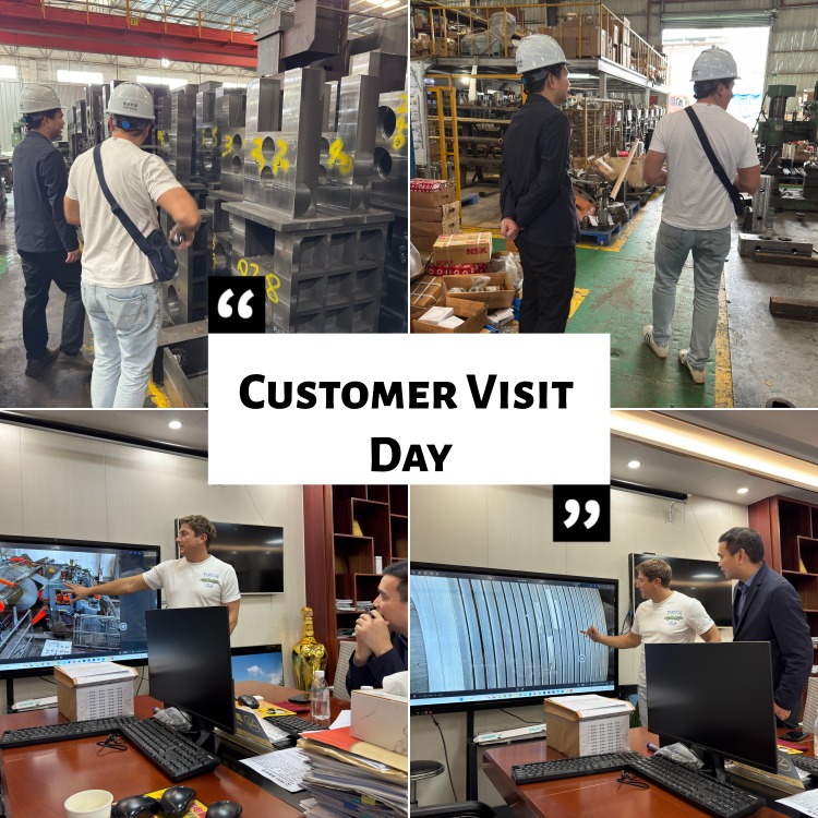 Poľskí zákazníci v továrni na stroj na rezanie kovových cievok