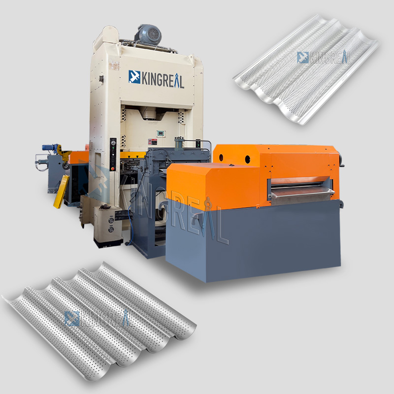 Kovový podnos na bagety perforovaný dierovací stroj